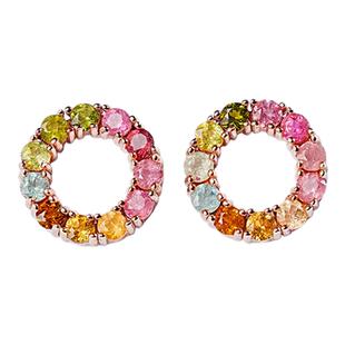 宫里上新碧玺耳钉女纯银宝石耳环高级感耳饰女生新年情人节礼物