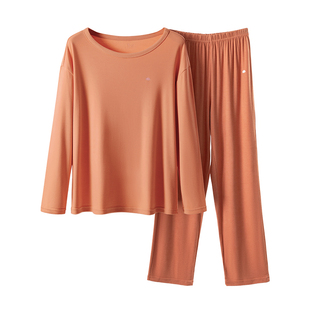 德绒睡衣女单件上衣春秋冬磨毛薄绒圆领长袖长裤家居服套装可出门