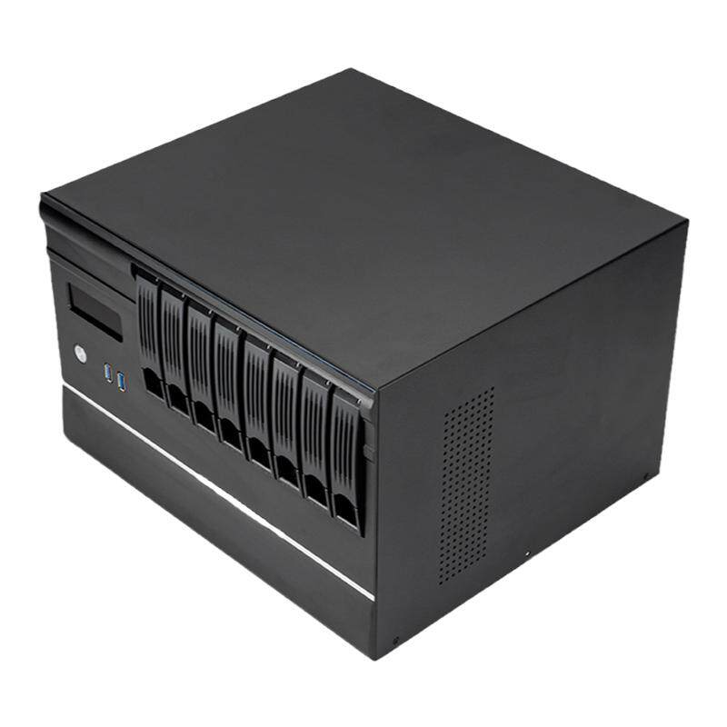 NAS机箱8盘位热拔插MATX主板黑群晖系统网络企业存储服务器温控屏