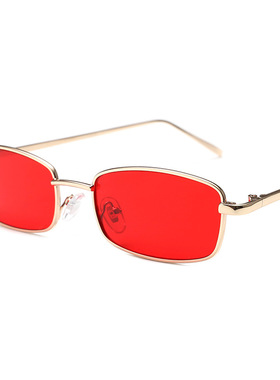 复古港风方形小窄框墨镜斯文眼镜