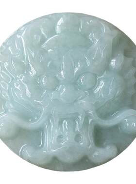玉雕湾天然翡翠龙头皮带扣正品