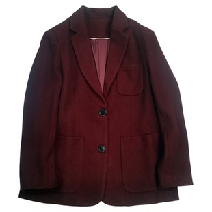 元尾性价比高羊毛羊绒西装外套女秋冬气质显瘦单排扣长袖西服上衣