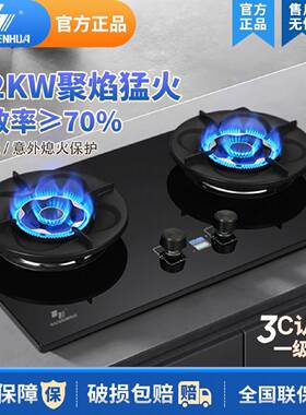申花燃气灶双灶家用大火力九腔猛火煤气灶天然气液化气台嵌两用灶