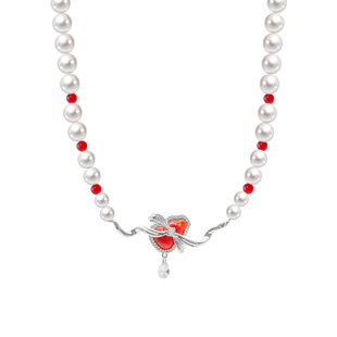 现货·PP饰品《福禄》红玛瑙新中式珍珠链红色葫芦设计感轻奢项链