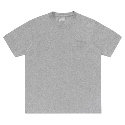 五角形口袋针织纯色短袖T恤