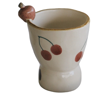 泽滕家手握杯子下午茶咖啡牛奶拿铁拉花手绘小清新日式可爱釉下彩