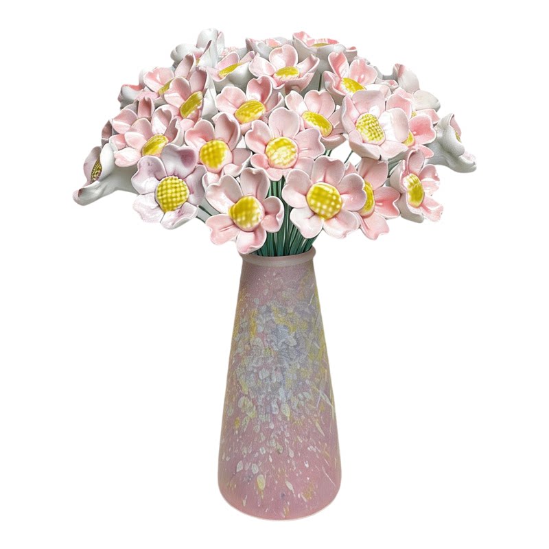 手工陶瓷花甩点艺术花瓶