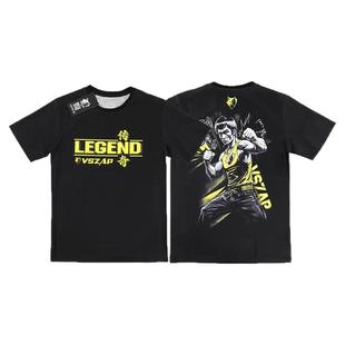 VSZAP格斗健身李小龙速干训练UFC搏击短袖T恤男泰拳击服半袖比赛