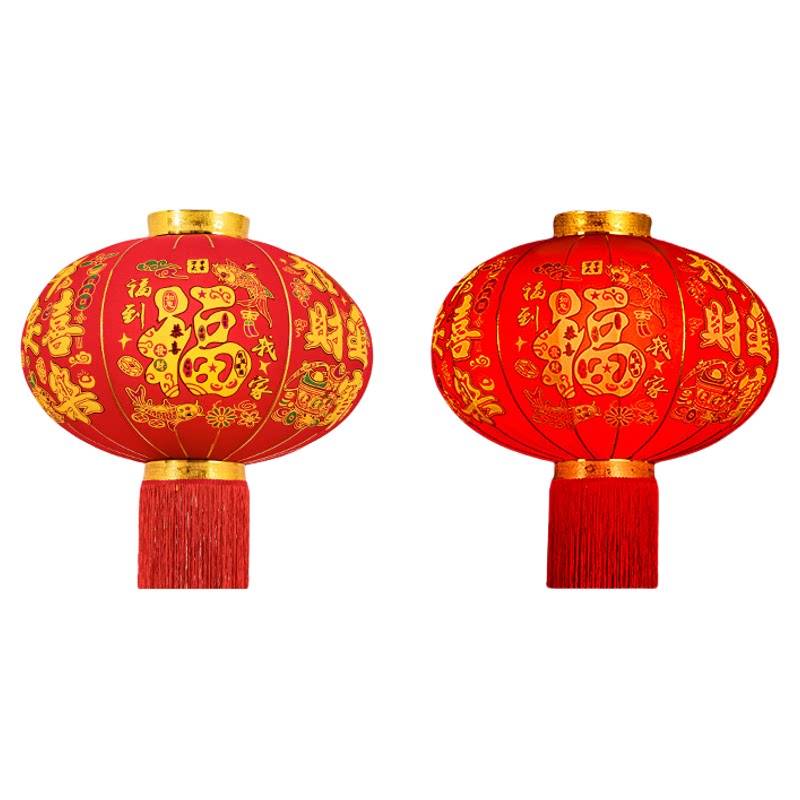 大红灯笼一对过年春节阳台门廊