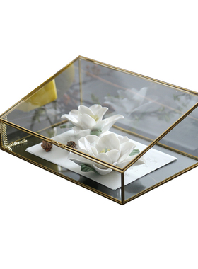 新中式陶瓷玉兰花摆件