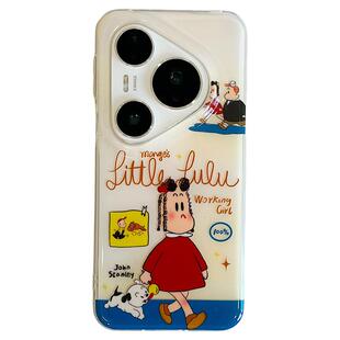 拓岚 适用华为pura80pro+新款手机壳双层Pura70ultra日系动漫卡通可爱卷毛女孩mate70/60pro链条挂绳硅胶网红