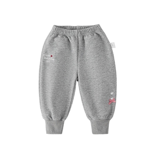 [7A抑菌]女童束脚卫裤春季儿童爱心口袋印花蝶结休闲裤宝宝裤子春