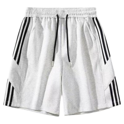 美式三条杠运动五分卫裤短裤男夏季重磅宽松潮牌速干休闲黑色灰色