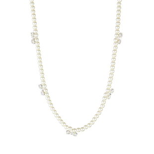 精致珍珠蝴蝶结项链女2024新款爆款轻奢小众设计感颈链高级锁骨链