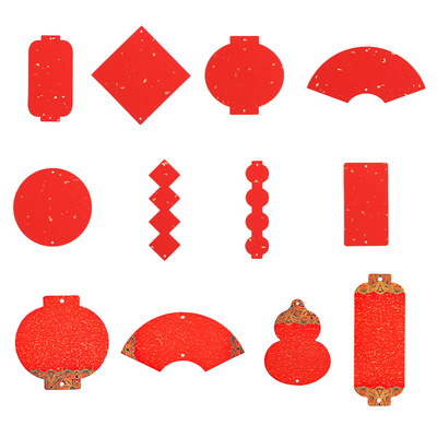 蜡染迷你福卡挂件双面红手写卡纸