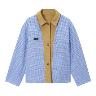 【双面穿】Unvesno(UN) 重磅老钱风麂皮格子保暖御寒秋季夹克外套