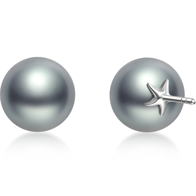 LynnHaven麟玟铂金灰珍珠耳饰