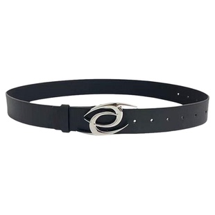 高级感银色几何不规则扣头细款腰带男士潮流小众个性皮带头男腰带