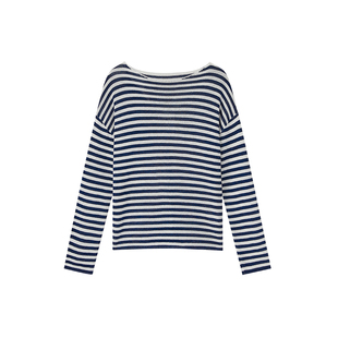 ART CHARACTER/艺符条纹针织衫女长袖套头松弛慵懒感轻薄透气春夏