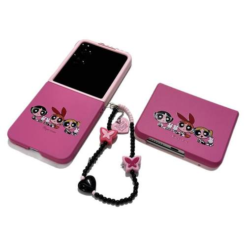 飞天小女警适用小米mix2手机壳三星Zflip7华为Pocket折叠荣耀OPPO FindN3摩托罗拉razr60新款PuraX保护套5