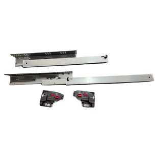 超短缓冲托底抽屉导轨200托底轨道阻尼滑轨柜桶自吸拖底抽轨道600