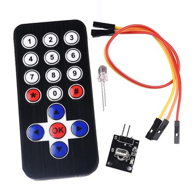 HX1838遥控模块 1838红外遥控模块+接收头 单片机 遥控器套件