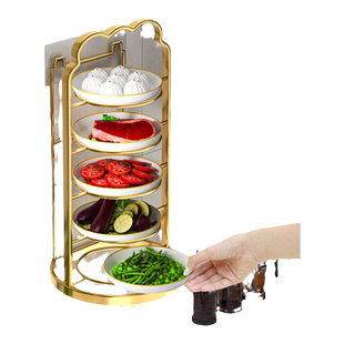 厨房备菜置物架台面多层碗碟配菜盘多功能免打孔放菜架子收纳神器