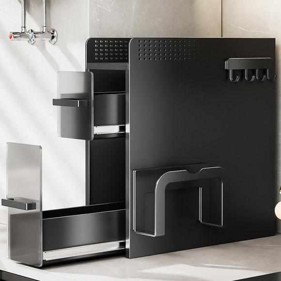 厨房置物架多功能侧面抽拉式抽屉柜极窄边调味品收纳盒台面调料架