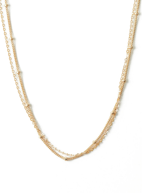 美国包金纤细双层洗澡可戴珠链