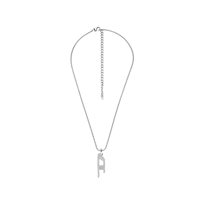 DIESEL男女同款D LOGO银色时尚项链DX1624