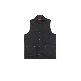 Waxed Stand Collar Vest 复古灯芯绒立领多口袋涂层英式背心马甲