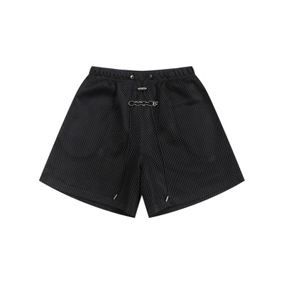 OUTOF - 款号179 双层网眼速干宽松 拳击短裤 金属镂空logo 皮标