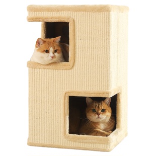 剑麻猫抓板耐磨不掉屑双层猫窝一体四季通用超大号猫抓柱猫咪用品