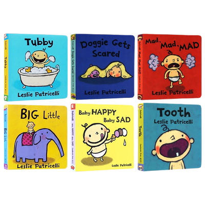【自营】Leslie Patricelli 英文绘本 6册 Doggie Gets Scared/Mad Mad /Tubby/Tooth 脏小弟一根毛 纸板书 情绪 日常生活