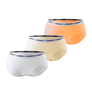 jockey女士内裤棉纯色中腰高弹长绒棉包臀运动短裤春秋三角短裤潮