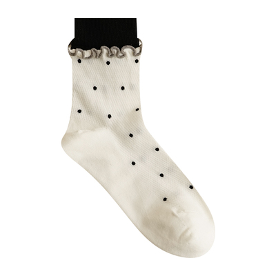 Himadesocks韩系甜美波点中筒袜