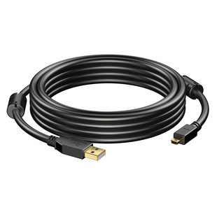 miniusb数据线T型口适用于三菱Q系列USB-Q06UDEH PLC编程电缆下载线触摸屏GOT1000/GT11/GT15/GS2107加长5米8