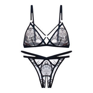 女人性感内衣法式透明蕾丝薄款无钢圈三角杯文胸胸罩