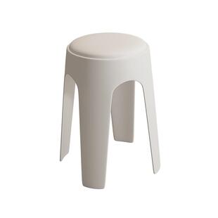 塑料凳子家用加厚可叠放软包圆凳轻奢高级感板凳结实耐用餐桌椅子