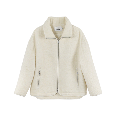 xmoom时尚简约棉羊毛拉链衫外套