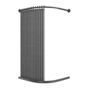 浴室折叠浴帘防水淋浴隔断帘卫生间弧形l型杆干湿分离挡水保温