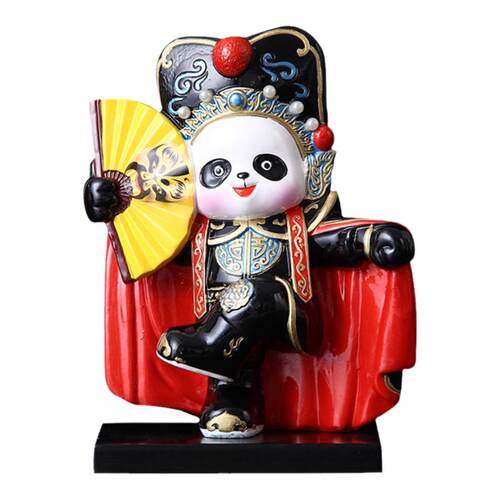 中国风川剧变脸熊猫摆件工艺品京剧熊猫脸谱纪念品特色礼品送老外