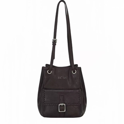 韩国新款ASON口袋包抽绳单肩手提包复古机车包百搭时尚斜挎小方包