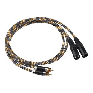 杨阳无氧铜音频线 发烧级双莲花转卡侬公母RCA对XLR平衡线卡农头