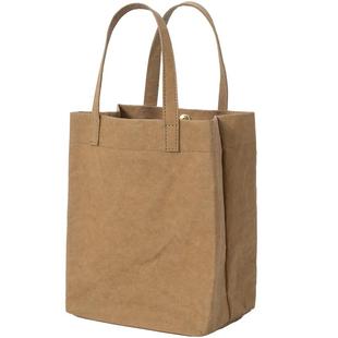 日式可水洗牛皮纸包简约女包文艺ipad包小众手提包饭盒袋子手腕包