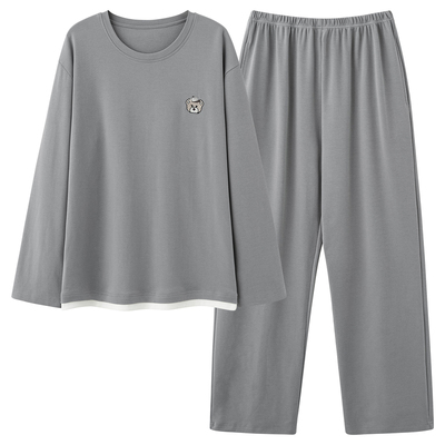可外穿长袖宽松休闲男士睡衣套装