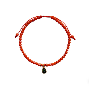 天然沙丁红珊瑚手串手链女高级结婚情人节礼物精致独特时尚原创婚