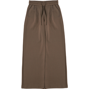 O3PARK免烫垂感原创设计纯色宽松休闲百搭休闲裤针织复古直筒西裤