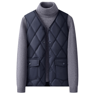 中老年人马甲加绒加厚2025新款爸爸大码保暖背心中年男士内搭冬装