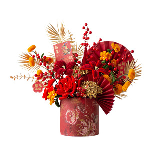 扭扭棒年宵花抱抱桶手工花成品diy材料新年福桶礼物春节装饰摆件